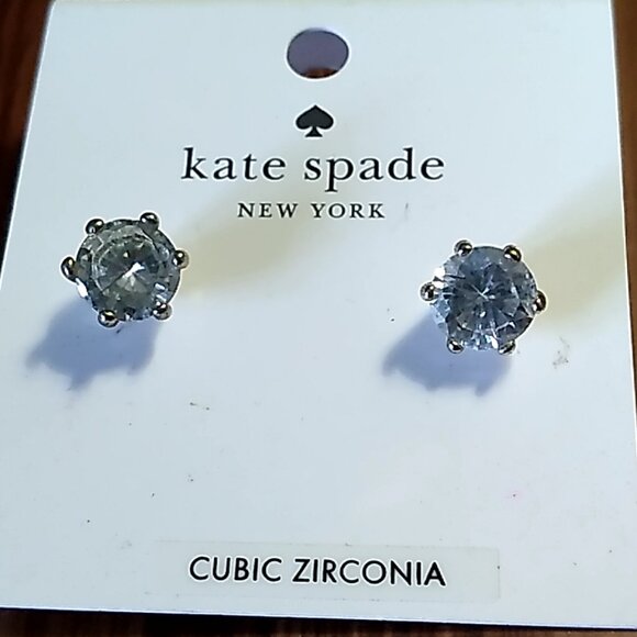 Kate Spade RISE AND SHINE Brilliant Cut CZ Prong Stud Earrings - Picture 1 of 16
